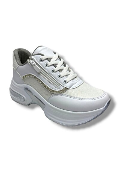 MODALENDO 1511-26 Pantofi de damă din piele cu dungi argintii și șireturi ana...