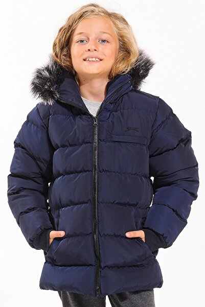 Slazenger Winter Waterproof Comfortable Coat Navy Blue Stylish Coat for Daily...