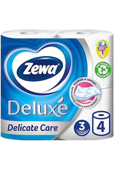 Zewa Deluxe 4 Rolls Delicate Care, 3 Ply Toilet Paper