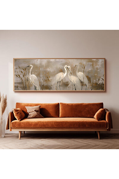 Dekorsiahome Ahşap Çerçeveli Panoramik Oturma Odası Salon Tablosu UZ0146