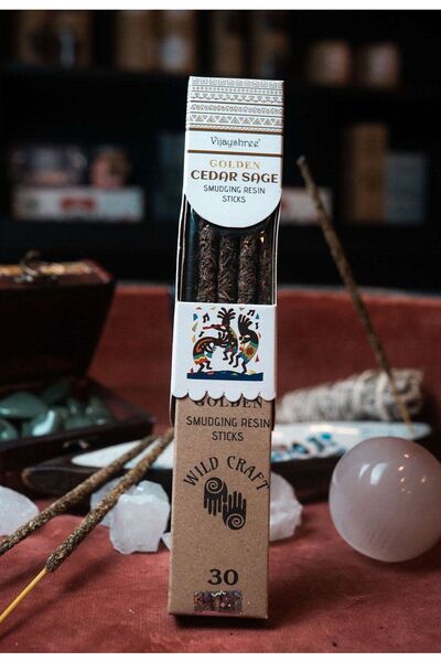 Namaruna Bețișoare parfumate aurii cu rășină de cedru și salvie