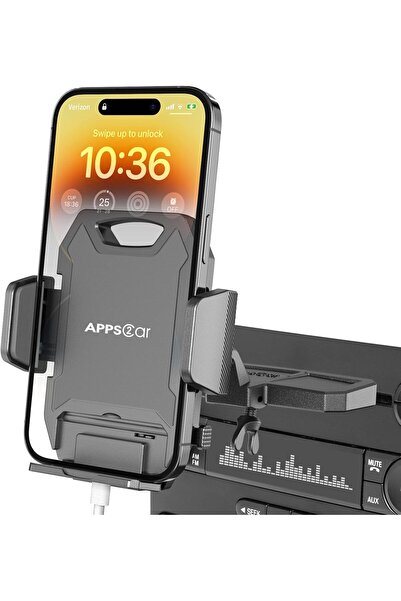 Generic حامل هاتف للسيارة من APPS2Car، يُثبّت في فتحة مشغل الأقراص المدمجة، ي...