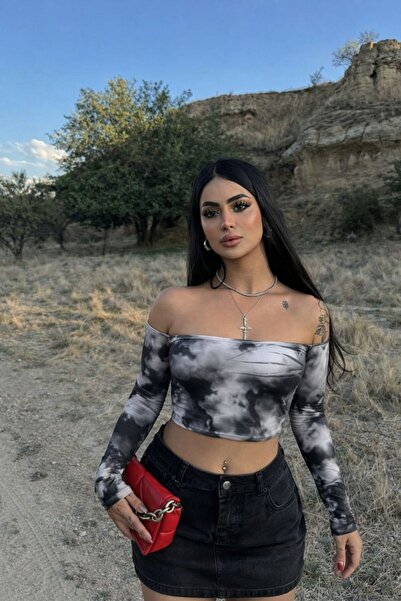 MY JOSHUA Crop cu imprimeu digital pentru femei