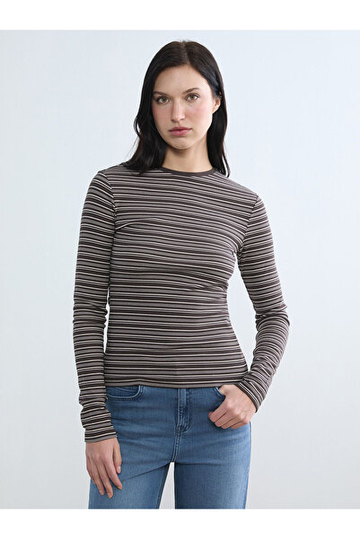 LC Waikiki Peak New Season Crew Neck Striped Women's Bodysuit