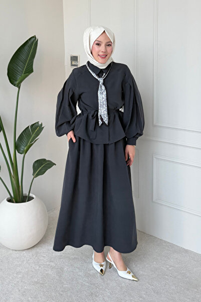 Tesettür Diyarı Σετ Τουρκικής Ενδυμασίας από Ύφασμα Τάνσελ με Φουλάρι Viosa -...