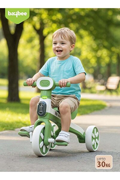 BAYBEE Baby Tricycle for Kids Balance bike with Dual mode trikes with music 3- Eva wheel (Green)