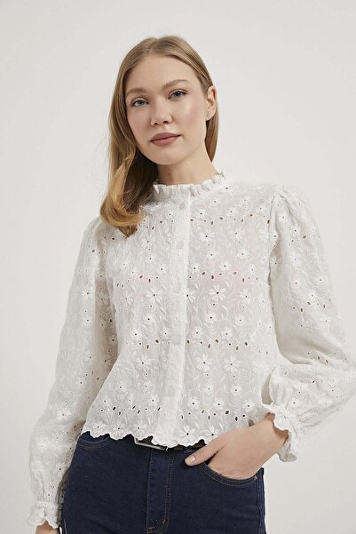 Arma Life Armalife 0441 stand collar sleeve detail broken women's shirt