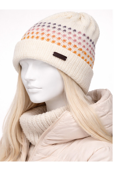 METUZA El Örmesi Krem Rengi Renk Geçişli Bere