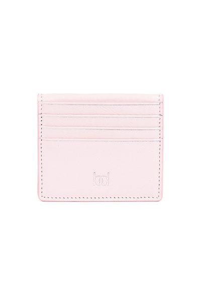 BAYDERİ Luis Unisex Genuine Leather Card Holder Powder
