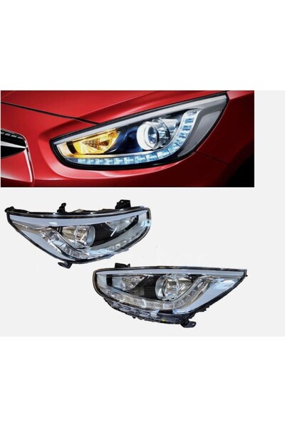 NS Nilser Auto Parts Hyundai Accent Blue Elektırıklı LEDLİ Far Lambası Set 20...