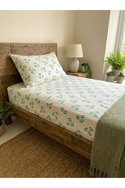 Lilza Home List Sa deznom Jednokrevetno Čaršav sa lastišem Set 100% pamuk Lan