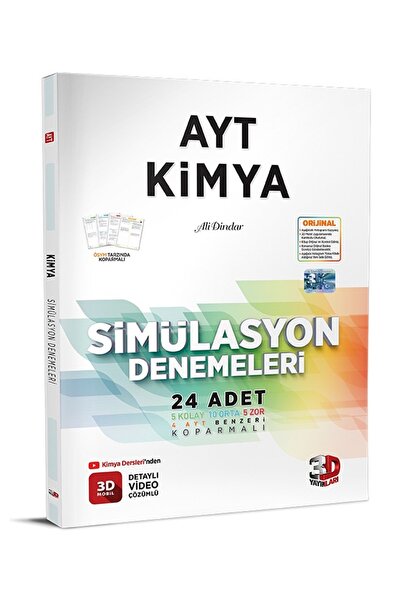 3D Yayınları 2026-2027 Müfredat AYT Kimya Deneme Detaylı Video Çözümlü (Kolay...