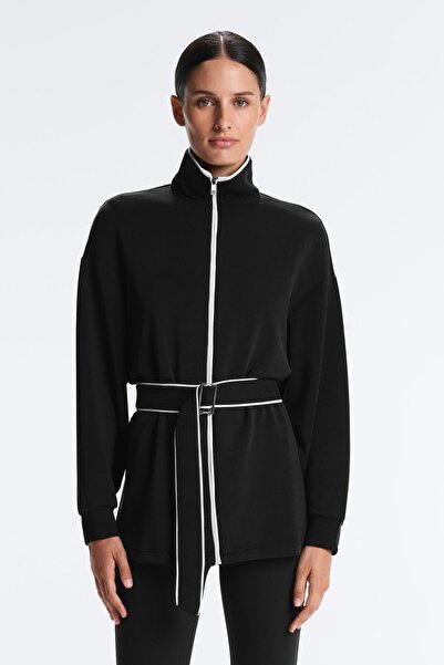 Oysho Yumuşak dokunuşlu modal kontrast Piping uzun ceket