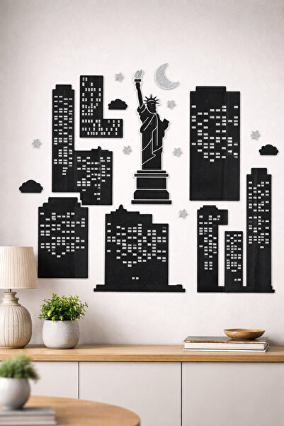 PARTİPORT 3D Silvery Statue of Liberty Decor