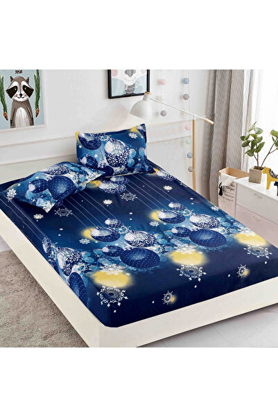 FIONNA.RO Husa cu Elastic si Fete de Perna Din Finet - Globuri Albastre