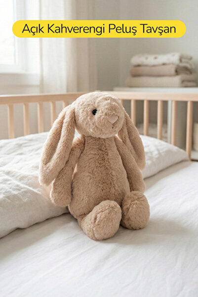 ROZİTOYS Yumuşacık Peluş Tavşan Hediyelik Bebek Uyku ve Oyun Arkadaşı 45 cm O...