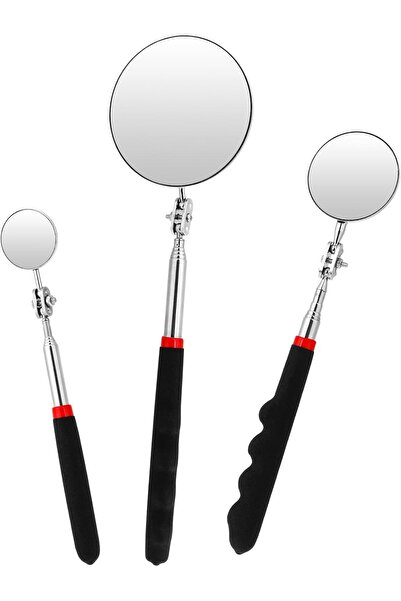 Generic مجموعة مرايا فحص تلسكوبية من كاليون بثلاثة أحجام، مرآة فحص دائرية مرن...