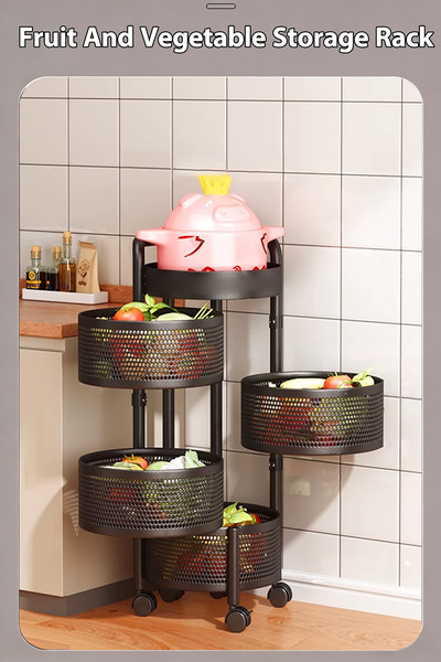 dida-cosmos 4-Tier Storage Rack, Detachable, With Wheels, Suitable For Storin...