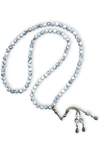 Hanedan Hediyelik Natural White Howlite Stone 99 Prayer Prayer Beads (Optiona...