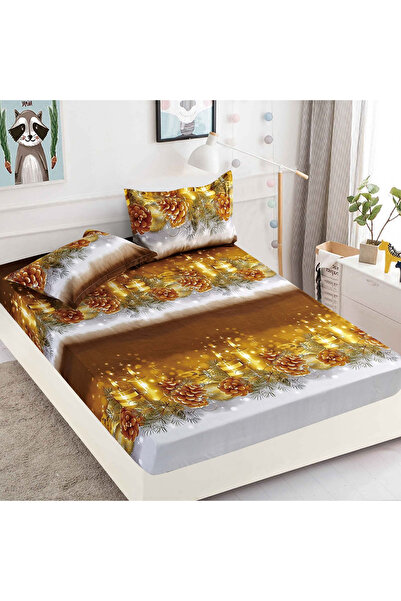 FIONNA.RO Husa cu Elastic si Fete de Perna Din Finet - Conuri De Brad