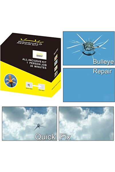 Generic طقم إصلاح زجاج السيارات الأمامي (أصفر 01) لإصلاح الشقوق الطويلة والطو...