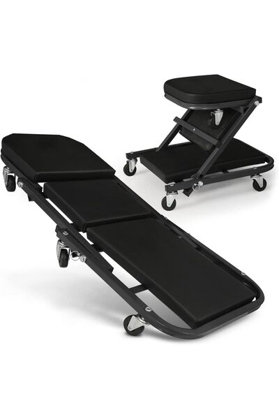 Generic كرسي زحف قابل للطي على شكل حرف Z، 2 في 1، كرسي زحف ومقعد قابل للطي لل...