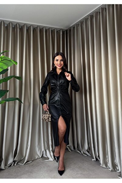 Arya Göğer 1057 ZARA LİNE DERİ ELBİSE
