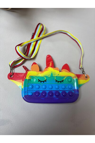 VENTUS MODA&ÇANTA 🦄 Unicorn Popit Çocuk Omuz Çantası – Gökkuşağı