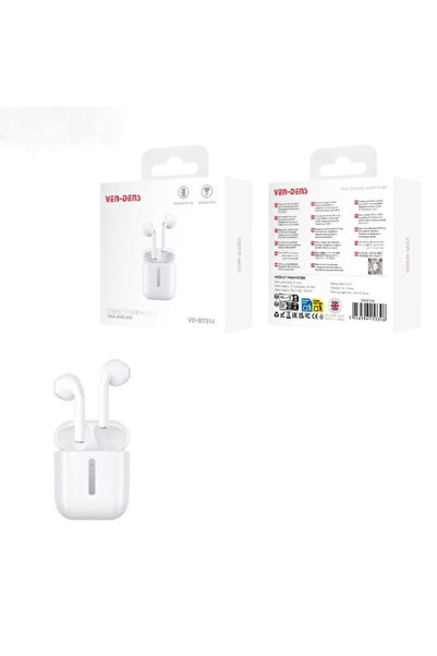 VEN-DENS سماعات أذن لاسلكية حقيقية بتقنية بلوتوث VD-BT014 مع علبة شحن، صوت نق...