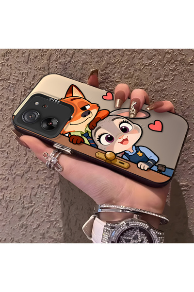 CHICASELUX Mi 13T Pro/Mi 13T Uyumlu Yüksek kaliteli karikatür tilki ve tavşan...