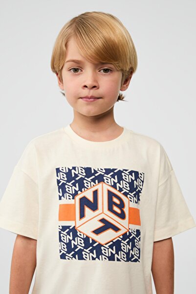 NBT JEANS BG Store Erkek Çocuk Ekru Tshirt