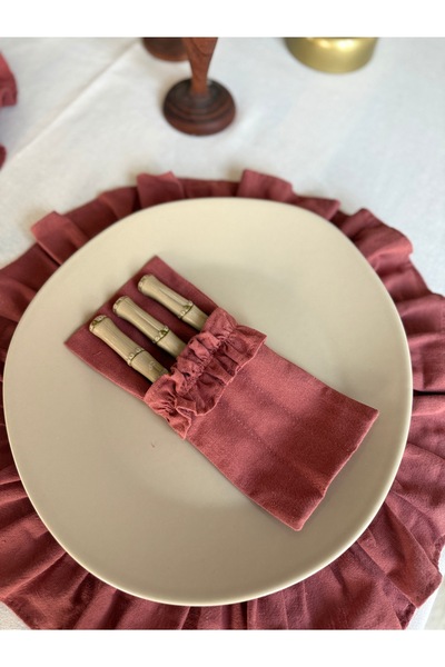 KaiAtelier 6-Piece Rosa Linen 3-Compartment Spoon Holder / Fork-Spoon-Knife Case