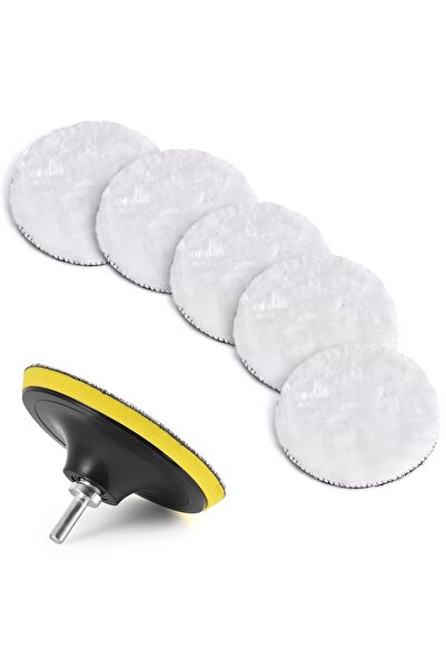 Generic 7 قطع من عجلات التلميع مقاس 5 بوصات لأدوات الحفر، وسادات صوف للتلميع،...