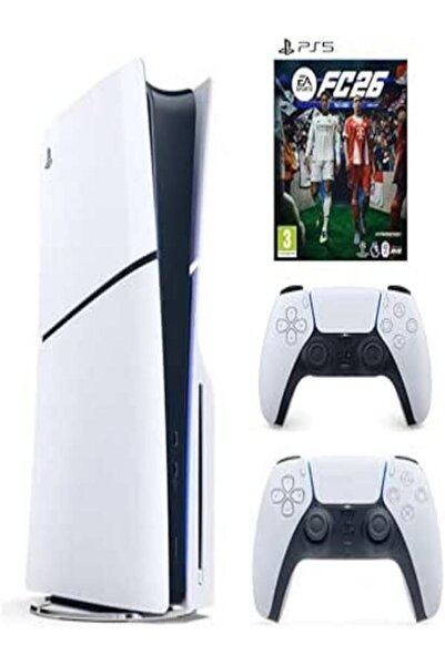 SIE Sony PlayStation 5 Slim Disc with Extra Dualsense White Controller and FC...