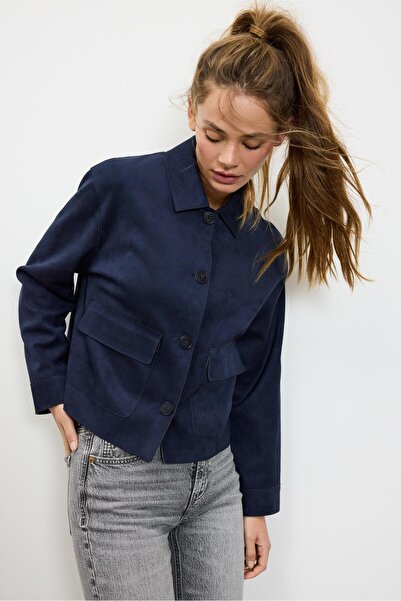 Stradivarius Suni süet cepli ceket