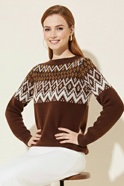 benguen Jacquard Knitwear R4509 Brown