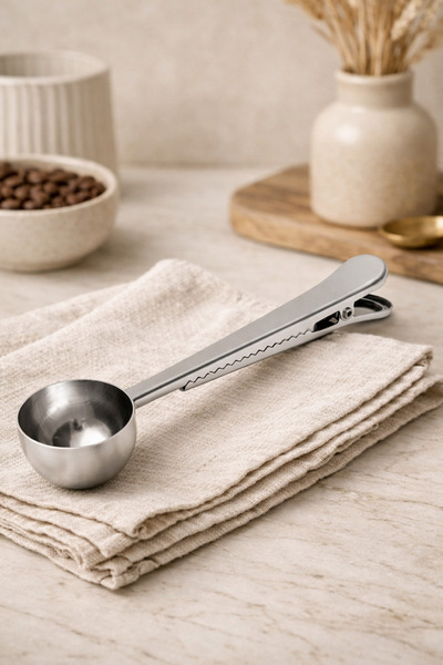 DİVAYS Paslanmaz Çelik Ölçü Kaşığı & Poşet Klipsi | Çok Amaçlı Kahve ve Gıda ...
