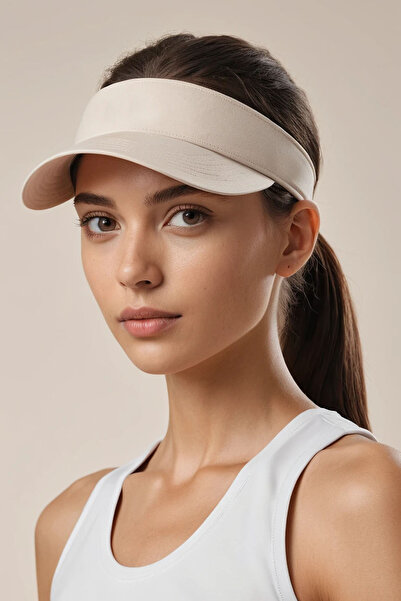 Belifanti Collection Beige Tennis Visor Hat Adjustable Lightweight Sports Sun...