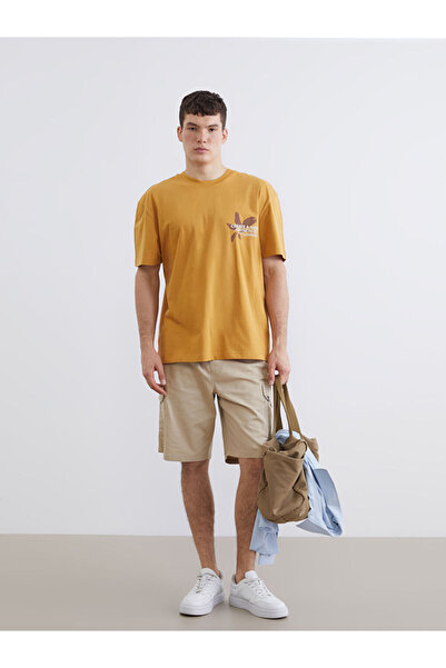 LC Waikiki Μπεζ ανδρικό σορτς Gabardine Cargo σε κανονική γραμμή