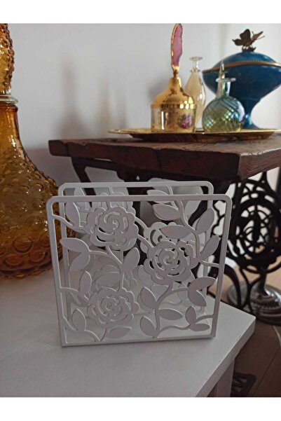 Hureggo Vintage Metal Flower Patterned Napkin Holder & 16X15 cm