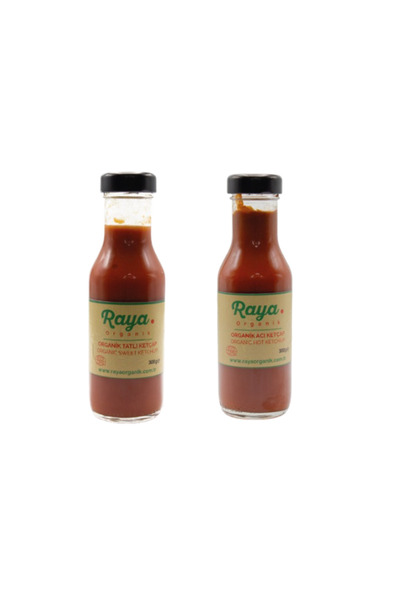 Raya Organik Organik Acı Ketçap 300 g ve Organik Tatlı Ketçap 300 g Set