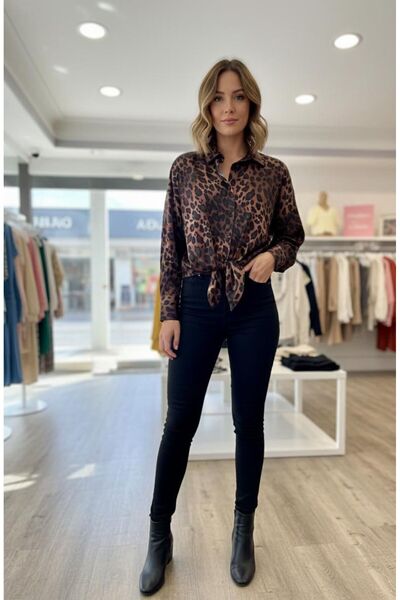 QBZ Leopard Oversized Shirt