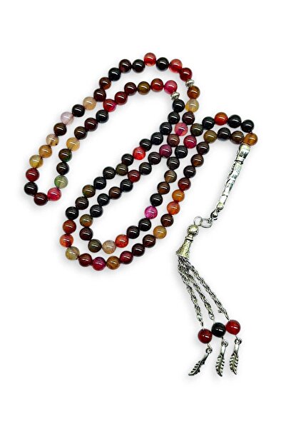 Hanedan Hediyelik حجر العقيق الأرجواني الطبيعي 6 مم، سبحة صلاة من 99 حبة (إضا...