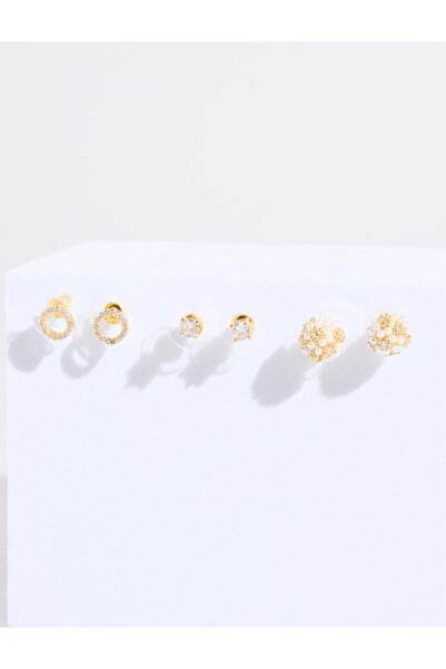 Jimmy Key Altın Rengi Boncuklu Küpe Seti