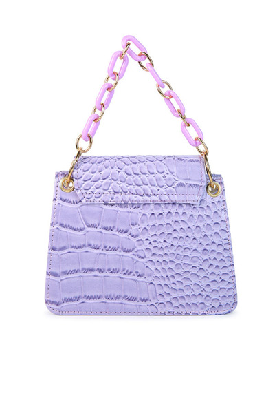 london Rag حقيبة كتف نسائية بنقشة جلد التمساح بلون الخزامى