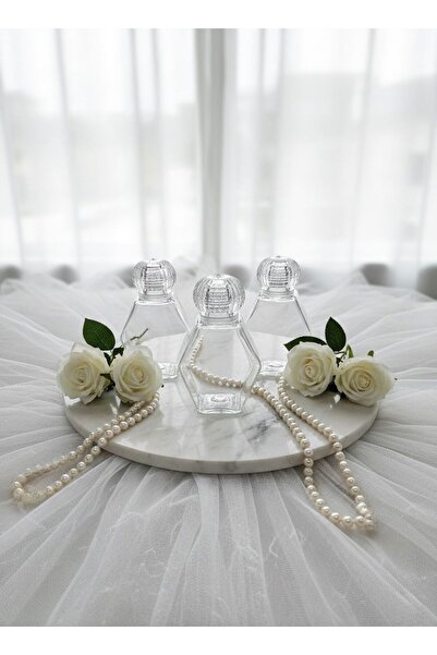 ÖZENTOPTANHEDİYELİK 50 cc sert plastik altıgen kolonya şişesi 50 adet (tıpa k...