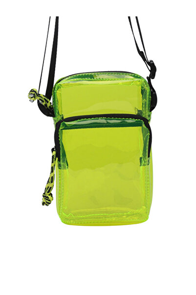 london Rag Women Clear bag with two compartments in Lime