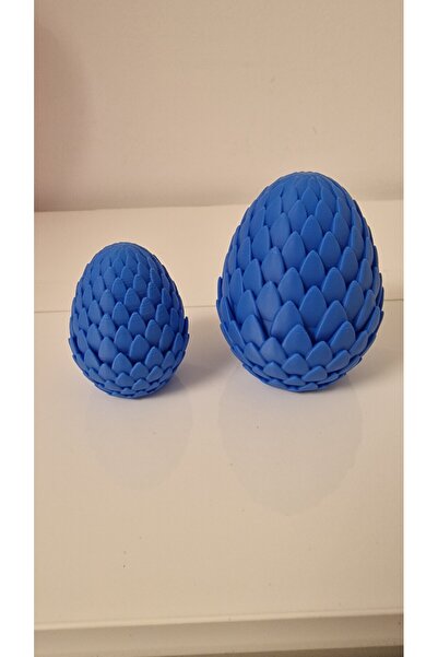 Cadouri3D Set of 2 Decorative Eggs, Blue – Scale Texture
