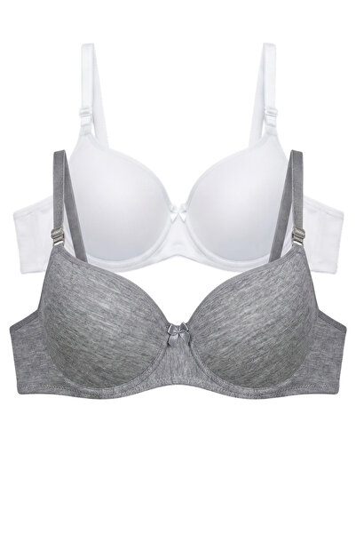 Laperissa Unpadded Underwire Comfort Bra with Pads/Inserts, Double Set, Ice W...