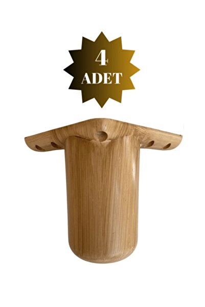 GÜMÜŞ Bohem 15cm Yuvarlak Ayak, Ahşap Desen , Mobilya Koltuk Baza Ayağı, Sehp...